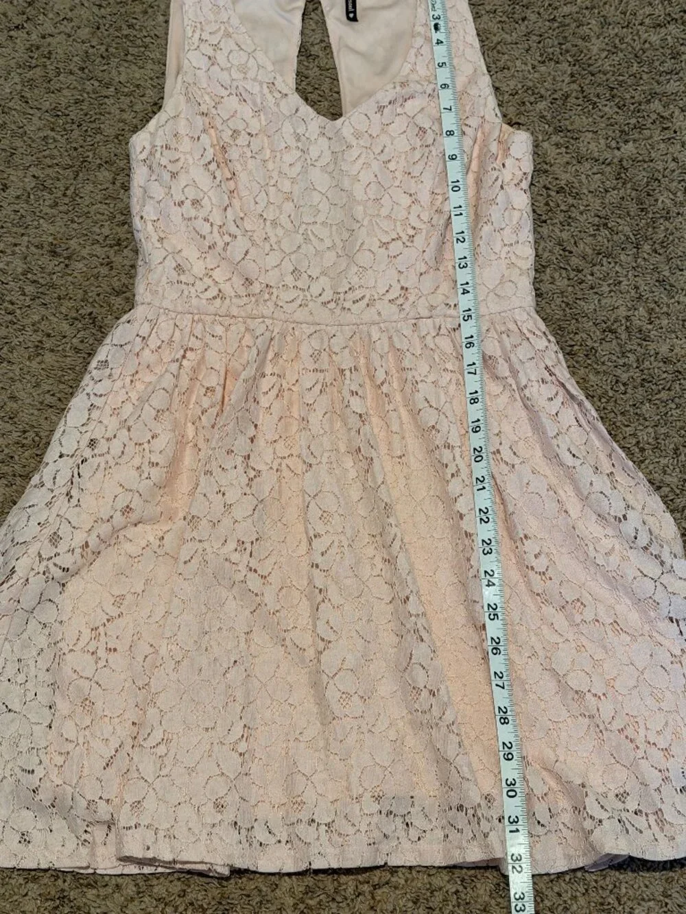 HeartSoul Pink Lace Overlay Mini Dress Cottagecore Spring Small - Picture 10 of 10